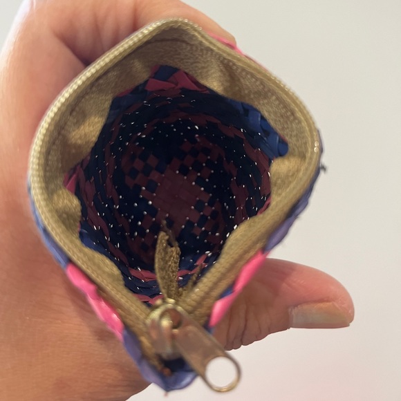 Boho Braided Leaf Coin Purse Woven Natural Palm Wallet Case Bag Kawaii Handmade - Picture 10 of 14